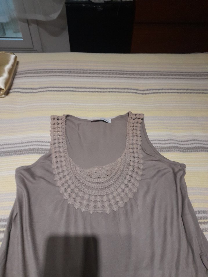 Bej Bohem Uzun Örme Elbise - Görsel 3