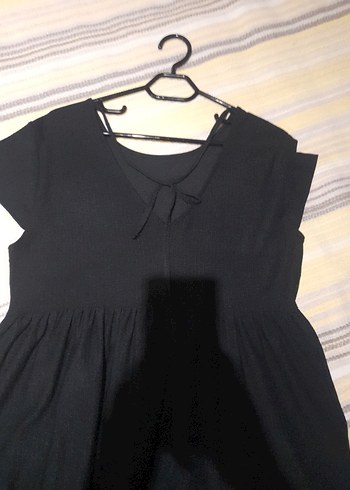 Siyah sentetik kısa elbise - Görsel 2