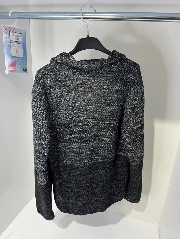 Gri Örgü Erkek Triko Hırka - Görsel 2