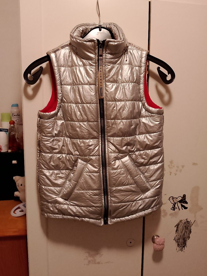 Gri Fermuarlı Kız Çocuk Yelek - Görsel 2