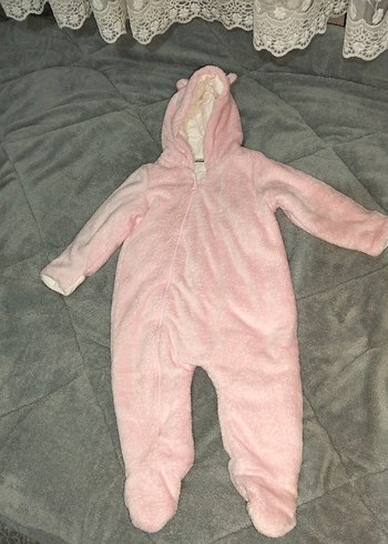 Kürklü Pembe Bebek Kız Tulum - Görsel 2