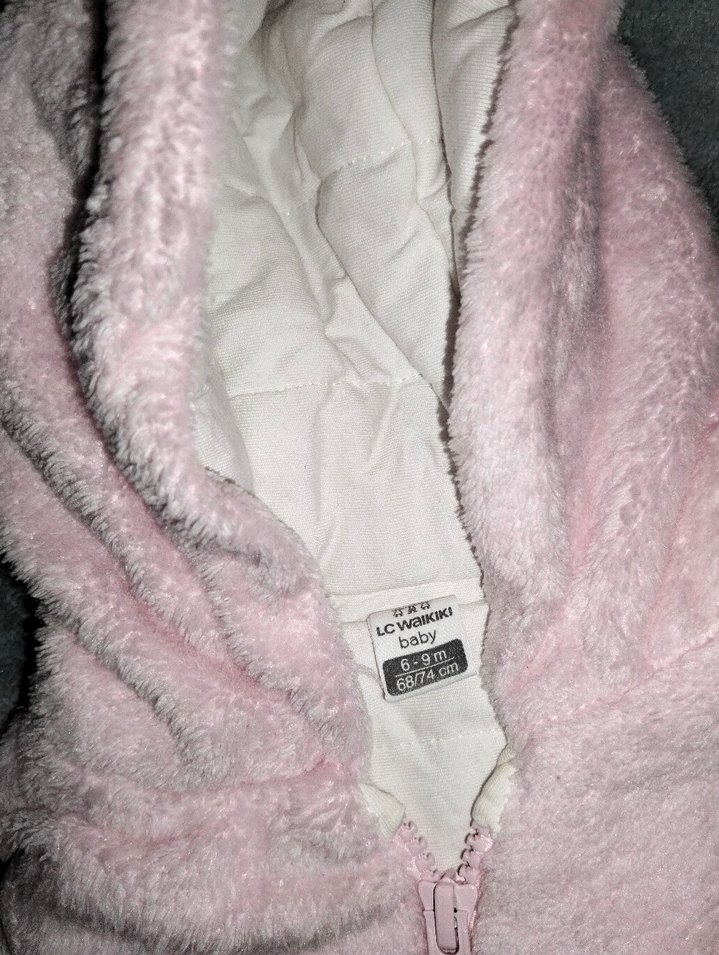 Kürklü Pembe Bebek Kız Tulum - Görsel 4