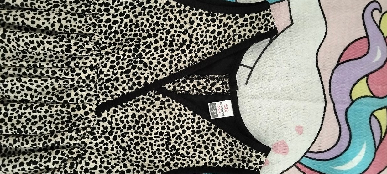 Kız Çocuk Desenli V Yaka Kolsuz Elbise - Görsel 2