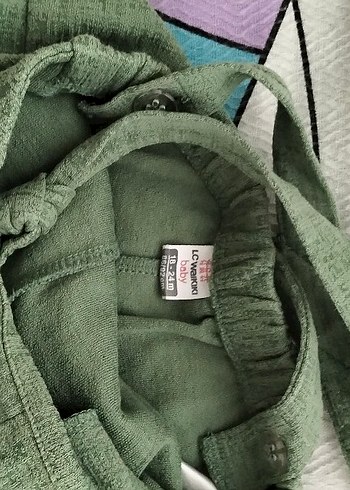 Nakışlı Örme Yeşil Kız Salopet - Görsel 3