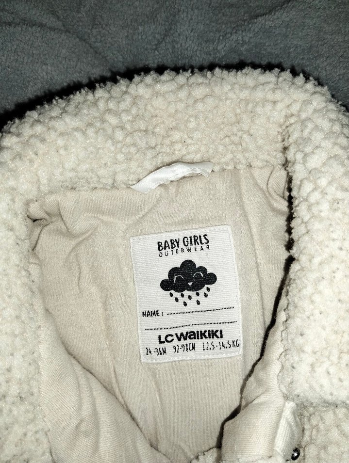 Kız Çocuk Beyaz Kürk Detaylı Ceket - Görsel 3