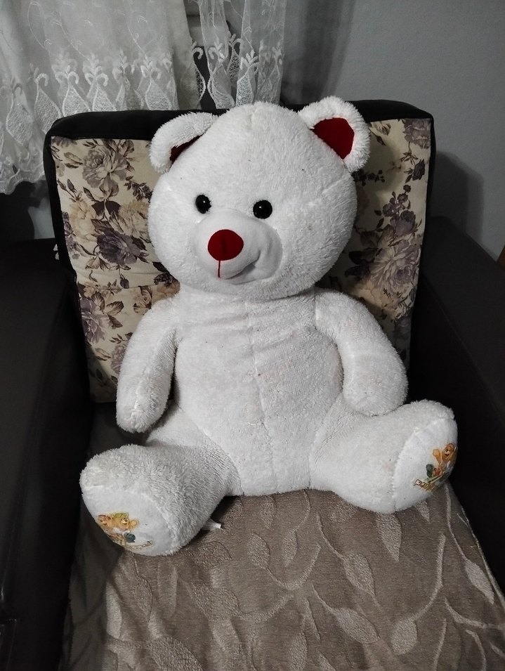 Beyaz Peluş Ayıcık Oyuncak - Görsel 3