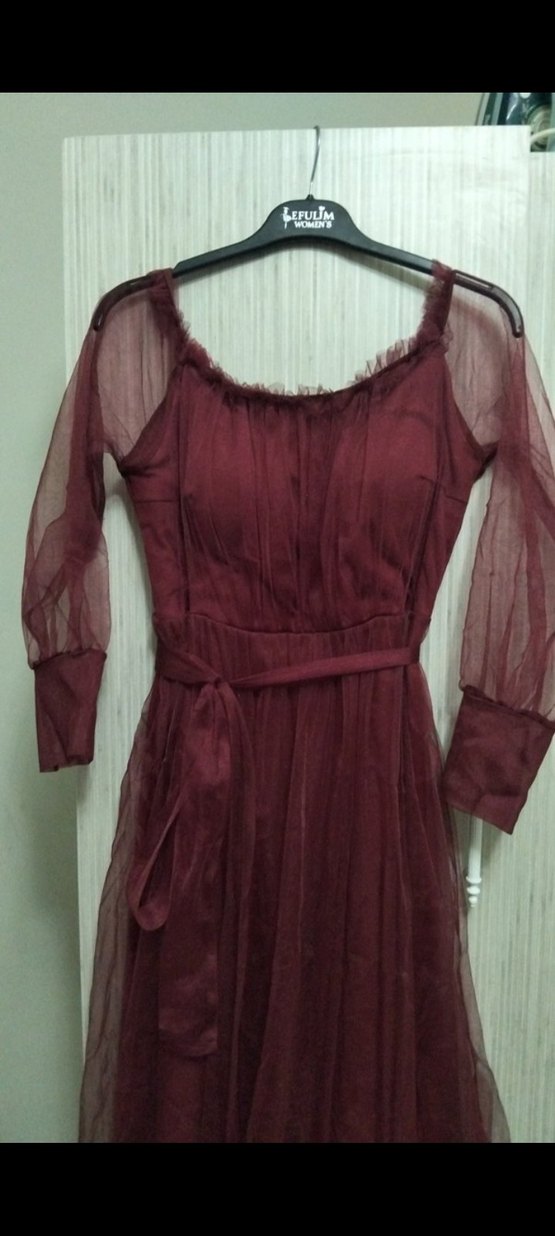 Bordo abiye - Görsel 3