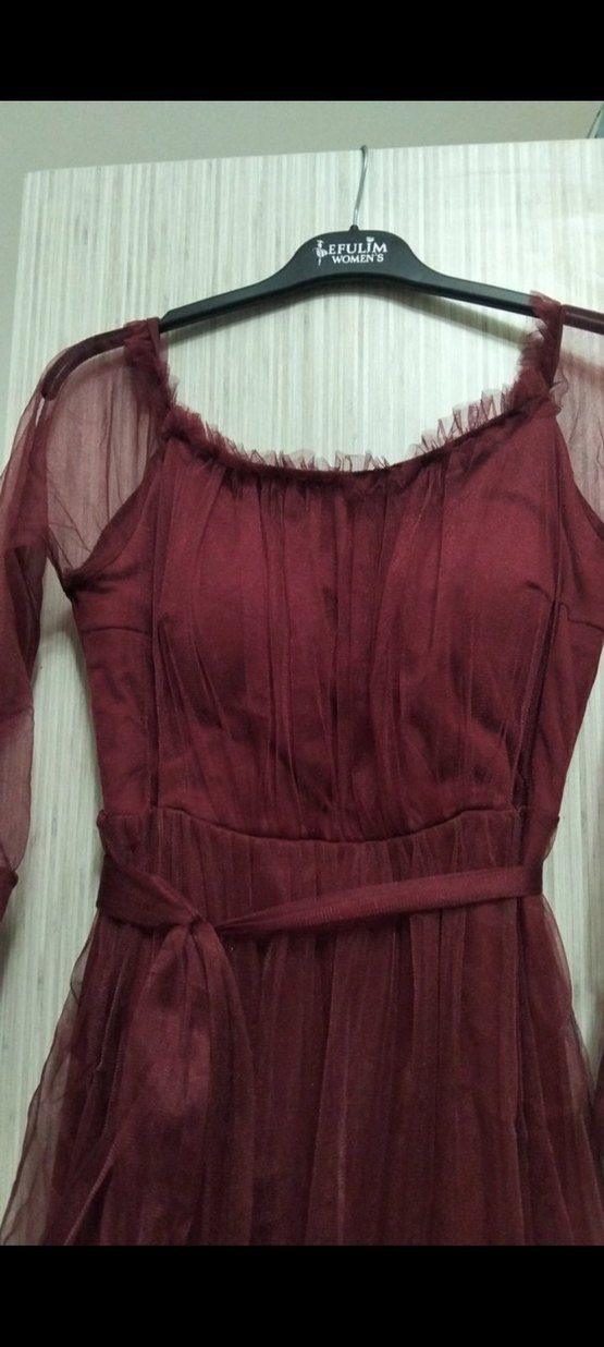 Bordo abiye - Görsel 2