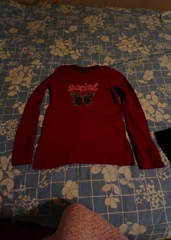 Bordo Kız Çocuk Uzun Kollu  Tişört - Görsel 2