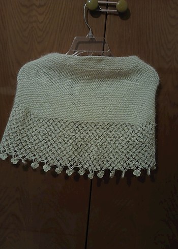 Beyaz Örgü Kız şal - Görsel 2