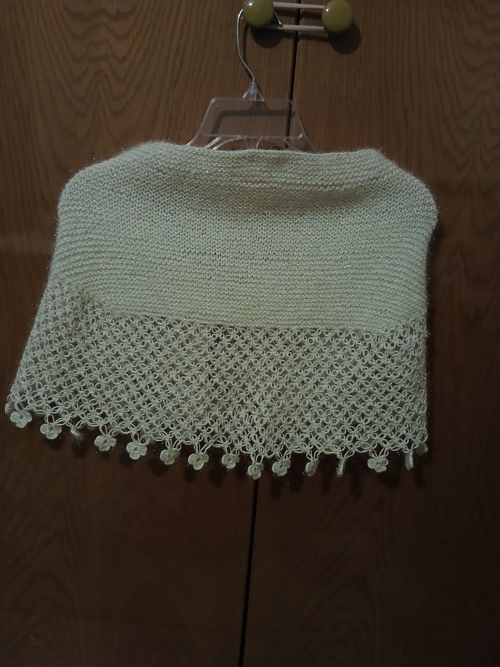 Beyaz Örgü Kız şal - Görsel 2