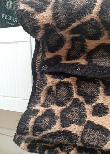 Kahverengi Leopar Desenli Kadın Hırka - Görsel 6