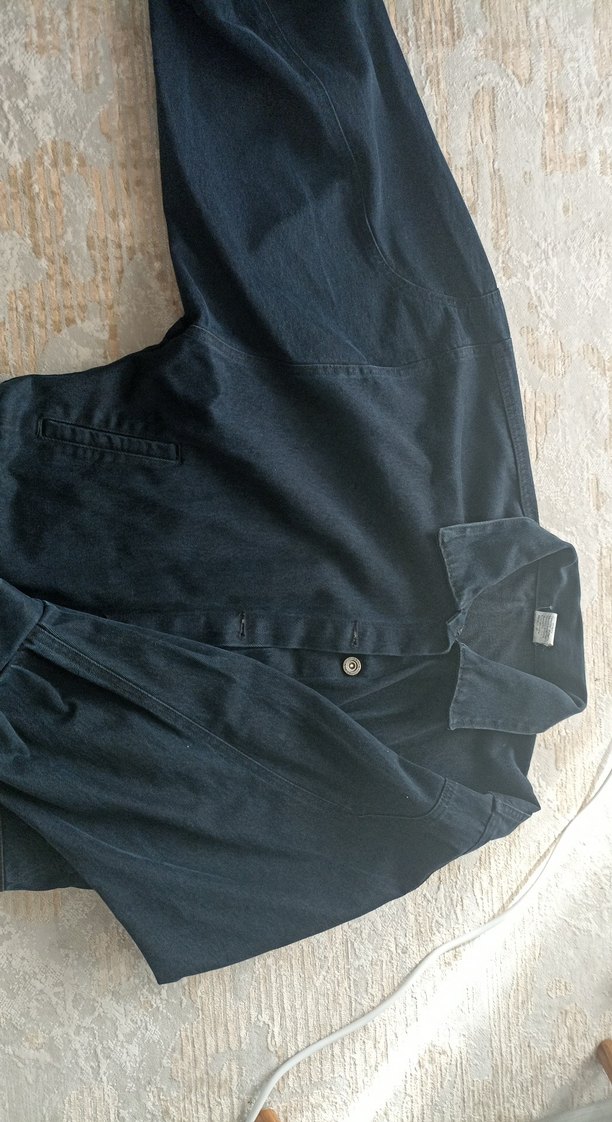 Kadın Lacivert Düğmeli Denim Ceket - Görsel 4