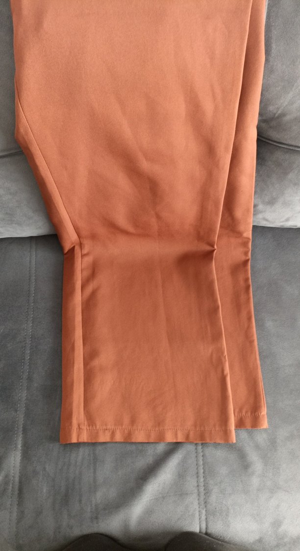 Drapeli Kahverengi kumaş Kadın Pantolon - Görsel 2