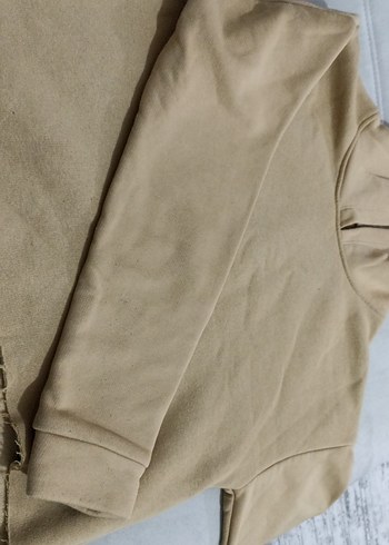 Bej Kapüşonlu Kadın Sweatshirt - Görsel 2