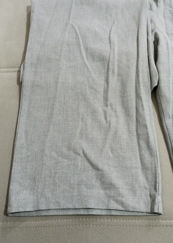 Gri Regular Fit Keten Kadın Pantolon - Görsel 2