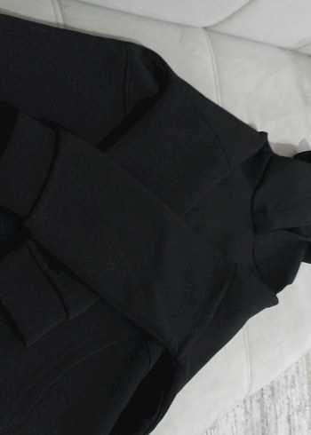 Kadın Siyah Kapüşonlu Sweatshirt - Görsel 3