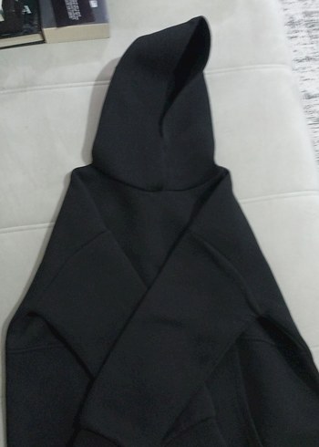 Kadın Siyah Kapüşonlu Sweatshirt - Görsel 5