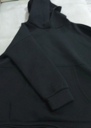 Kadın Siyah Kapüşonlu Sweatshirt - Görsel 2