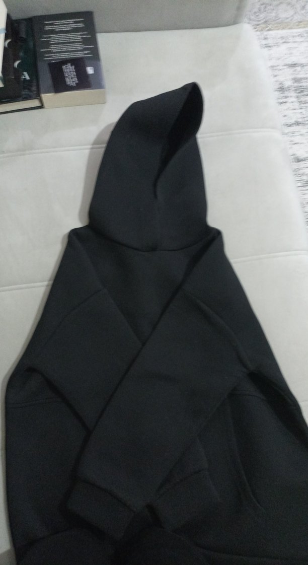 Kadın Siyah Kapüşonlu Sweatshirt - Görsel 5