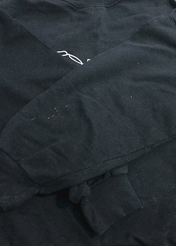 Siyah Baskılı Pamuklu Kadın Sweatshirt - Görsel 3