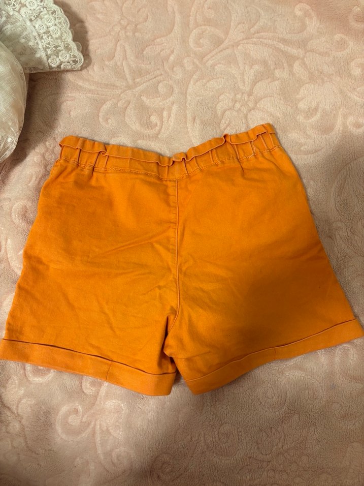 Sarı Rahat Kesim Kız Şort - Görsel 2
