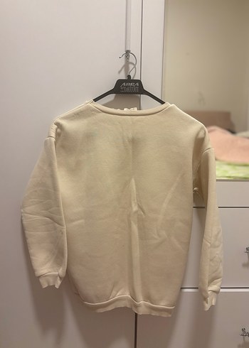 Bej Baskılı Uzun Kollu Kadın Sweatshirt - Görsel 2