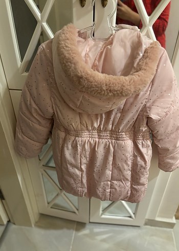 Kız Çocuk Bej Kürklü İnce Kaban - Görsel 2