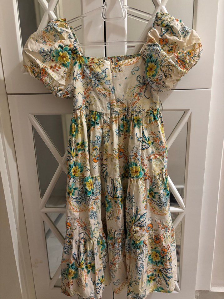 Çiçek Desenli Bohem Kız Elbisesi - Görsel 2