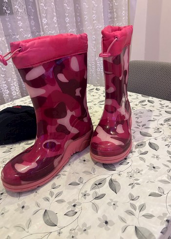 Kız Çocuk Pembe Kamuflaj Desenli Lastik Bot çizme - Görsel 3