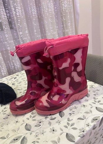 Kız Çocuk Pembe Kamuflaj Desenli Lastik Bot çizme - Görsel 5