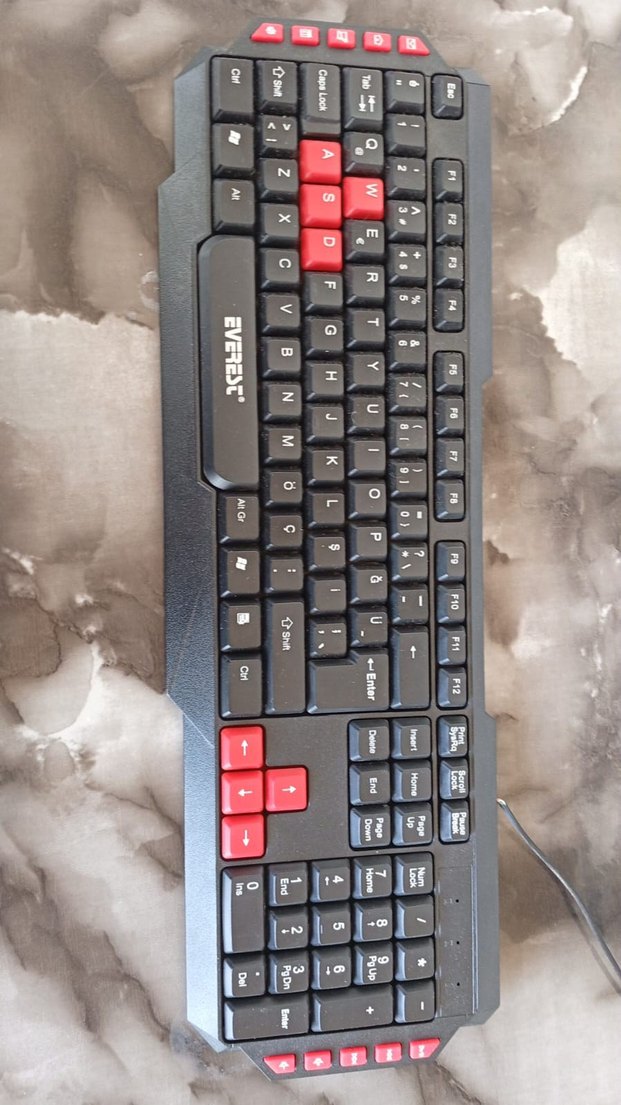 Kırmızı Vurgulu Siyah Everest Klavye - Görsel 3