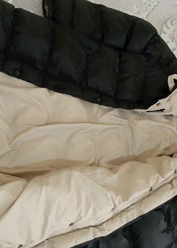 Siyah Kapüşonlu Uzun Kadın Kış Montu - Görsel 6