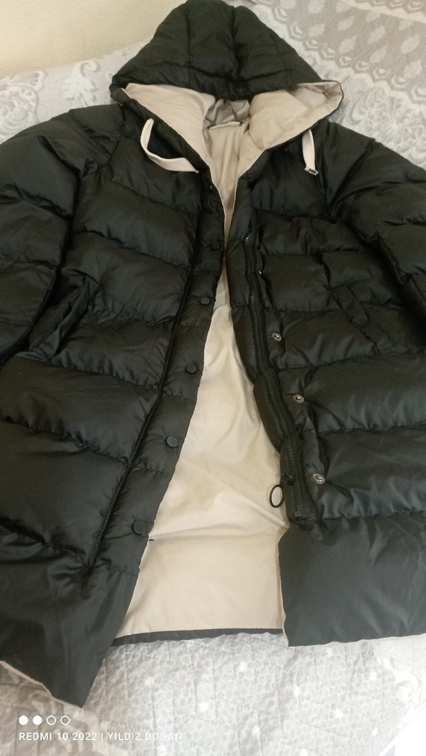 Siyah Kapüşonlu Uzun Kadın Kış Montu - Görsel 3