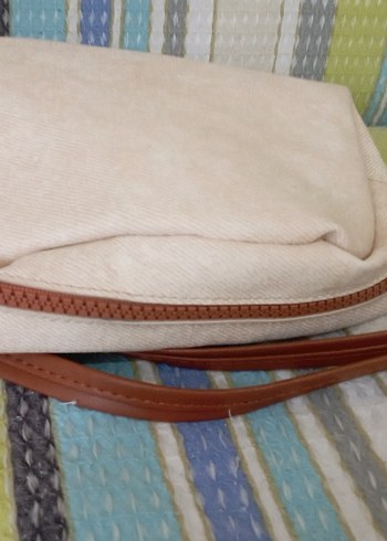 Bej Süet Bohem Makyaj Çantası - Görsel 5