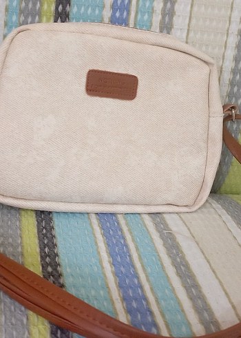 Bej Süet Bohem Makyaj Çantası - Görsel 2