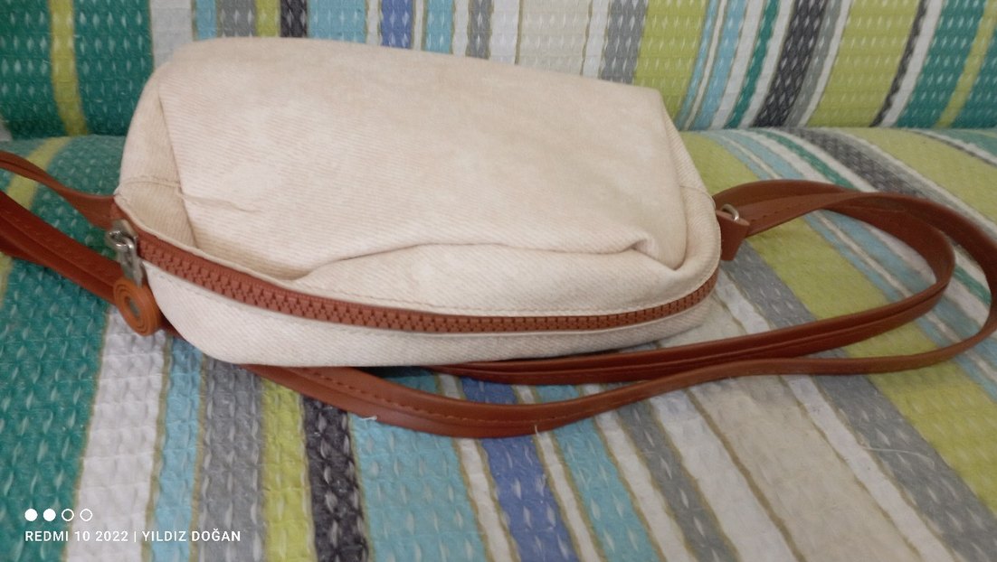 Bej Süet Bohem Makyaj Çantası - Görsel 5