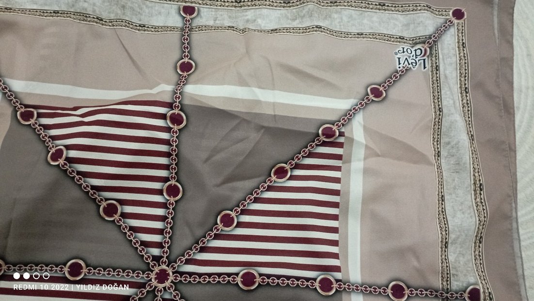 Bordo Zincir Detaylı Kadın Fular - Görsel 2