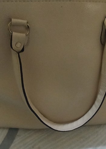 Bej Deri Kadın Çanta Yılan Desenli - Görsel 3