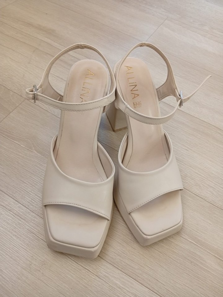 Beyaz Platform Topuklu Kadın Abiye Ayakkabı 36 numara - Görsel 3