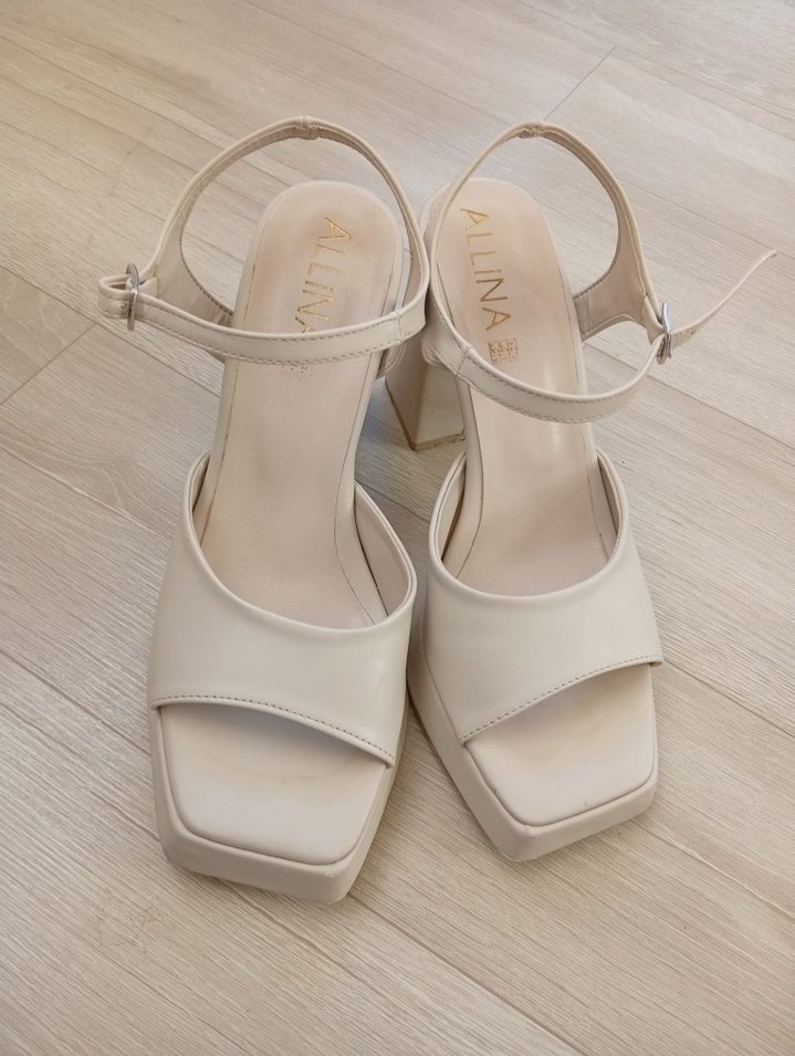 Beyaz Platform Topuklu Kadın Abiye Ayakkabı 36 numara - Görsel 5