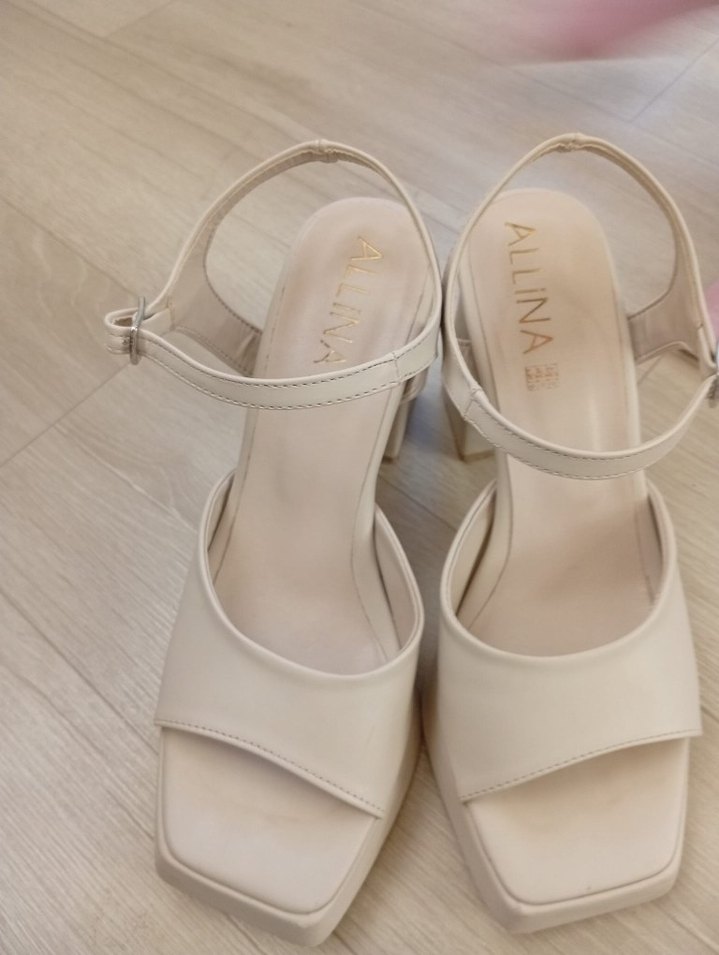 Beyaz Platform Topuklu Kadın Abiye Ayakkabı 36 numara - Görsel 4