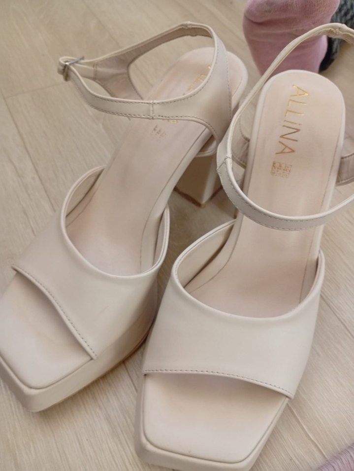 Beyaz Platform Topuklu Kadın Abiye Ayakkabı 36 numara - Görsel 2