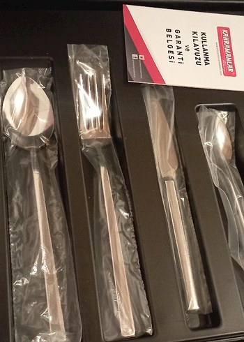 Kahramanlar Beyaz Çatal Kaşık Bıçak Seti 12 kişilik 84 parca - Görsel 2