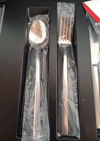 Kahramanlar Beyaz Çatal Kaşık Bıçak Seti 12 kişilik 84 parca - Görsel 10