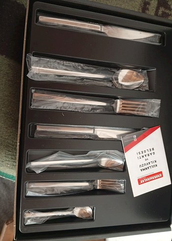 Kahramanlar Beyaz Çatal Kaşık Bıçak Seti 12 kişilik 84 parca - Görsel 9