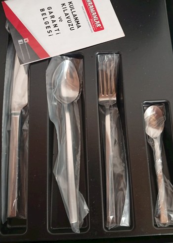 Kahramanlar Beyaz Çatal Kaşık Bıçak Seti 12 kişilik 84 parca - Görsel 12