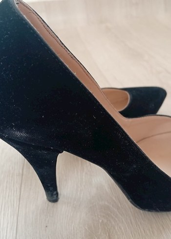 Siyah Süet Stiletto Topuklu Kadın Ayakkabı 38 numara - Görsel 5