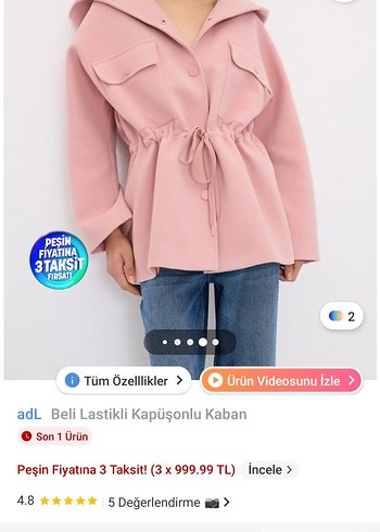 adil ışık Beli Lastikli Midi Kaban - Görsel 5