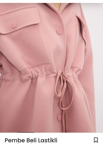 adil ışık Beli Lastikli Midi Kaban - Görsel 2